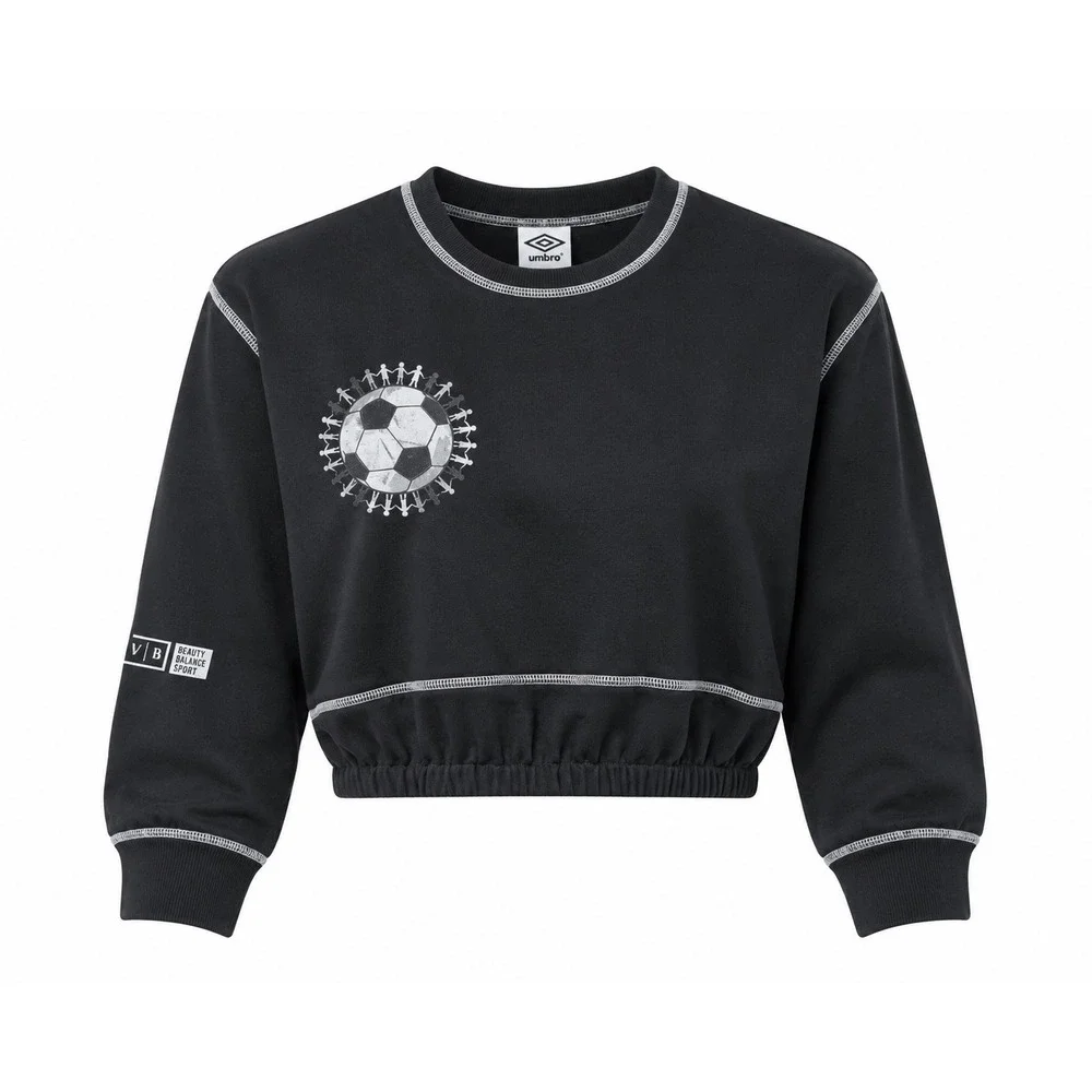 Umbro black beauty NWT Kids Soccer Graphic Crewneck Sweatshirt Medium 10-12 girl